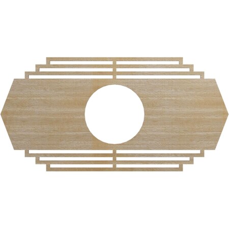 Ekena Millwork Chrysler Wood Fretwork Pierced Ceiling Medallion, Hickory, 22"W x 11"H x 5 3/4"ID x 3/8"T CMWP22X11X0375CSHI